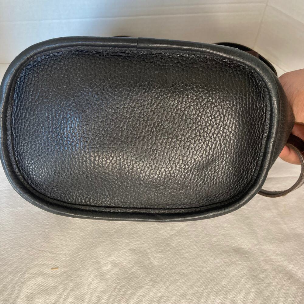 Vintage Brighton Black Brown Croc Embossed Leather Shoulder Bag - Picture 7 of 12
